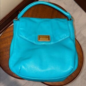 Marc Jacobs  Satchel  shoulder/Crossbody bag  leather  turquoise Brass Hardware